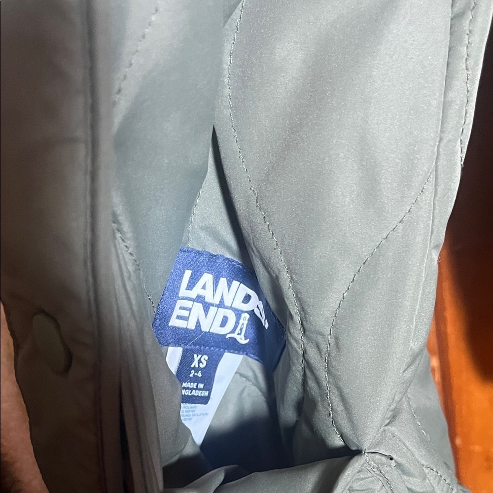 Lands' End Green Quilted Puffer Jacket - Picture 4 of 5